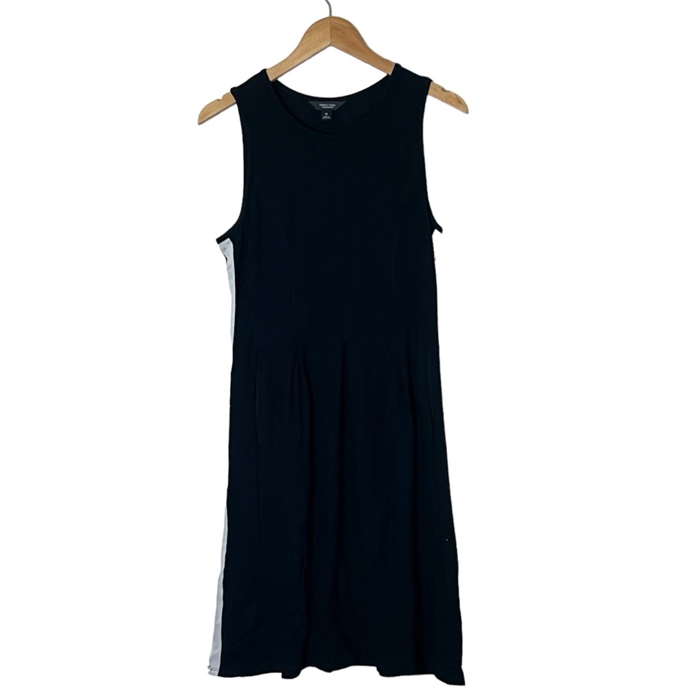 Simply Vera | Vera Wang black sleeveless white stripe sides casual dress…